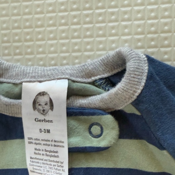 Gerber|baby gender neutral stripe footsie pajamas with bear•••0-3 months,CUTE - Picture 3 of 3